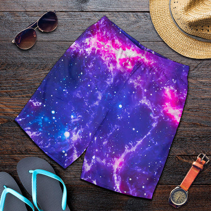 Dark Purple Universe Galaxy Space Print Men's Shorts