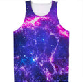 Dark Purple Universe Galaxy Space Print Men's Tank Top