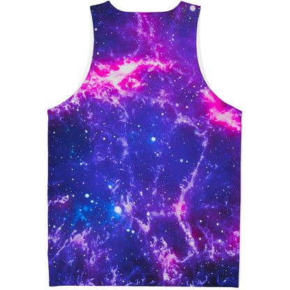 Dark Purple Universe Galaxy Space Print Men's Tank Top