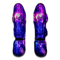 Dark Purple Universe Galaxy Space Print Muay Thai Shin Guards