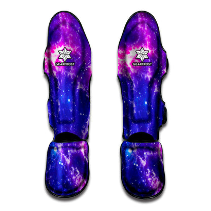 Dark Purple Universe Galaxy Space Print Muay Thai Shin Guard