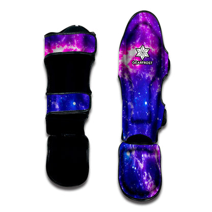 Dark Purple Universe Galaxy Space Print Muay Thai Shin Guard
