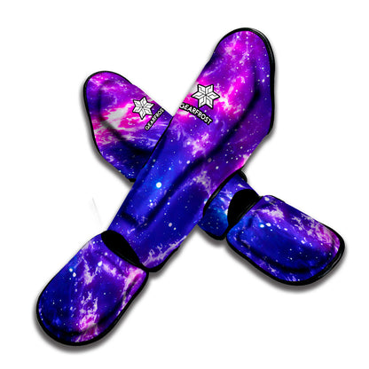 Dark Purple Universe Galaxy Space Print Muay Thai Shin Guard
