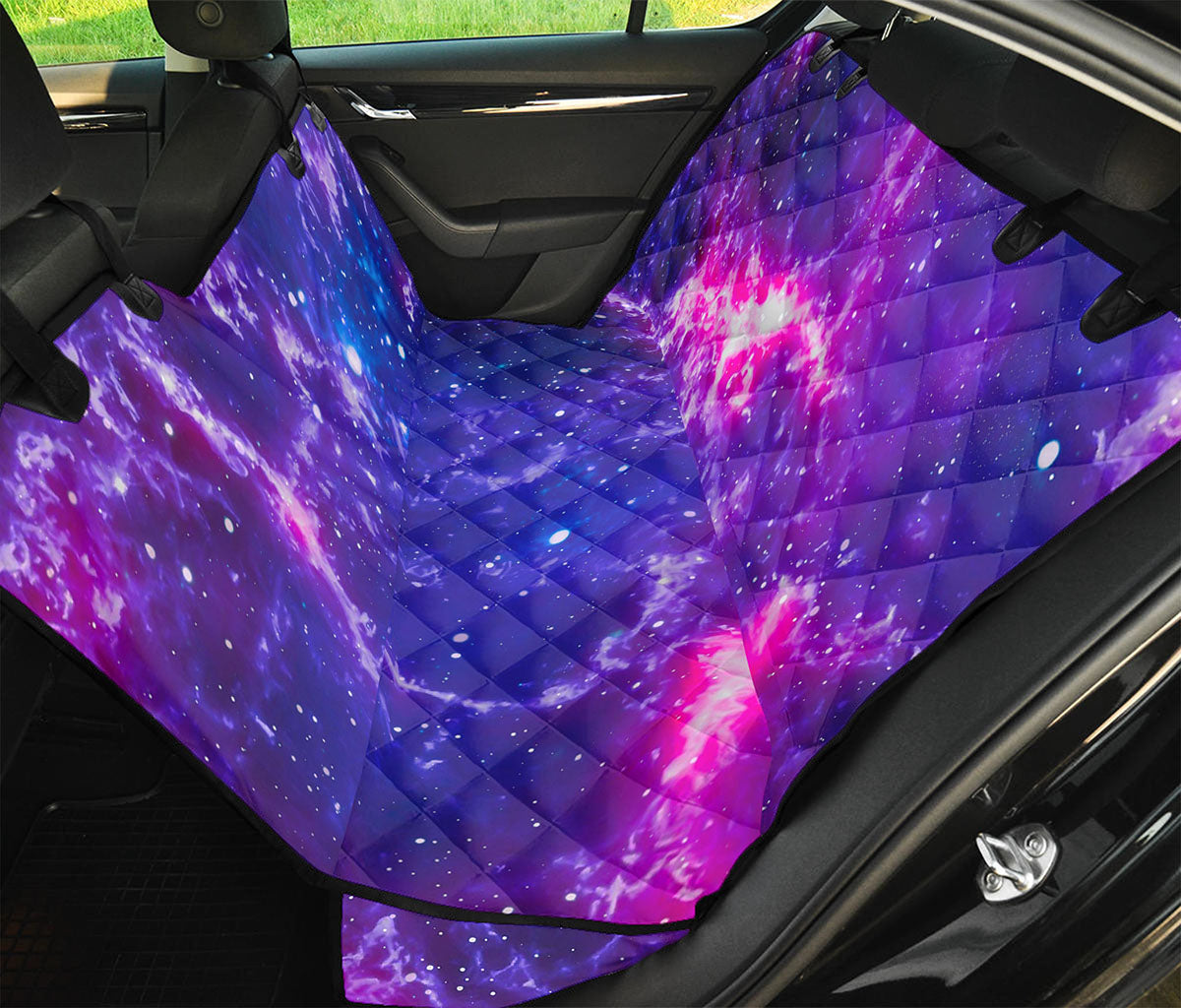 Dark Purple Universe Galaxy Space Print Pet Car Back Seat Cover