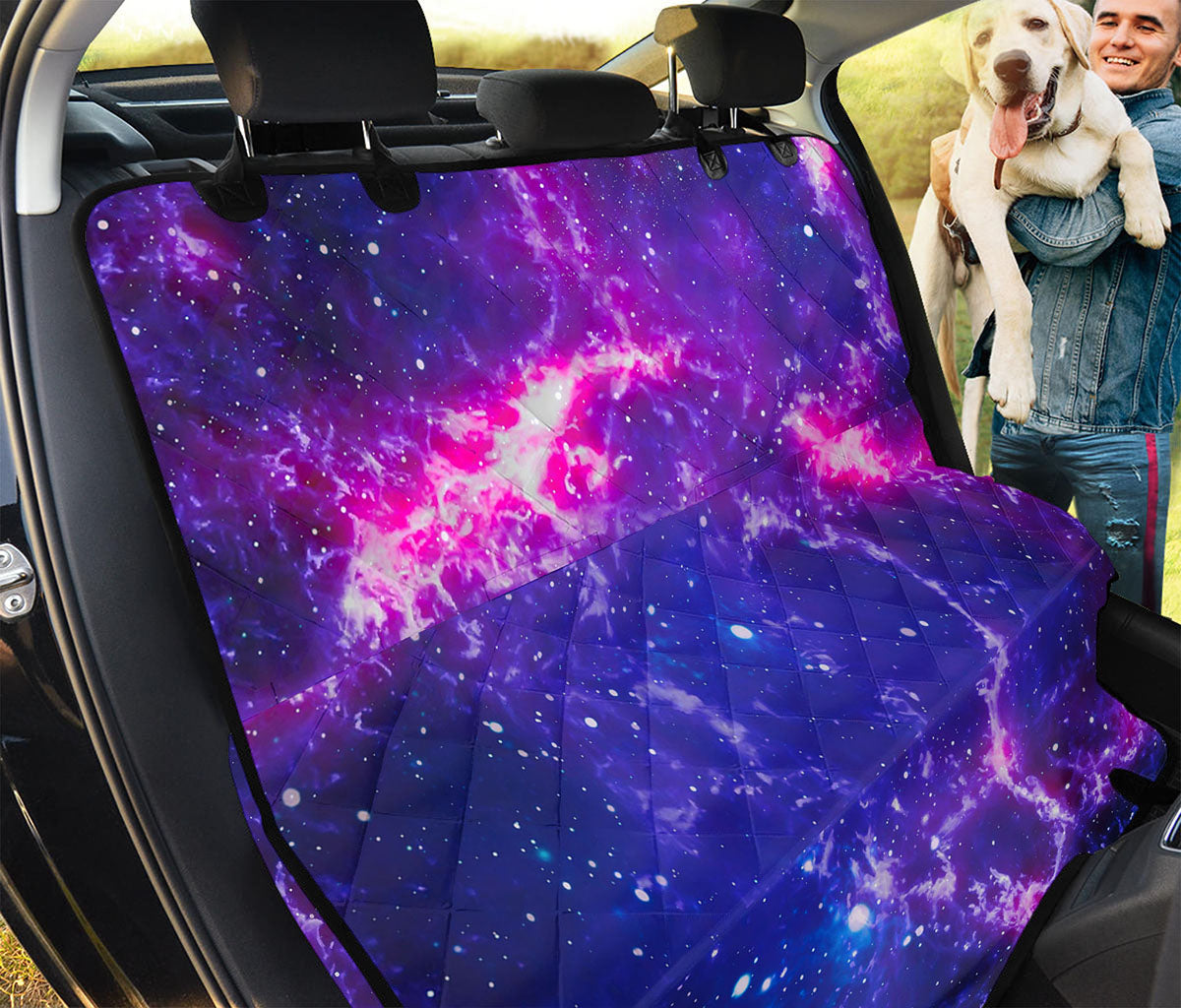 Dark Purple Universe Galaxy Space Print Pet Car Back Seat Cover