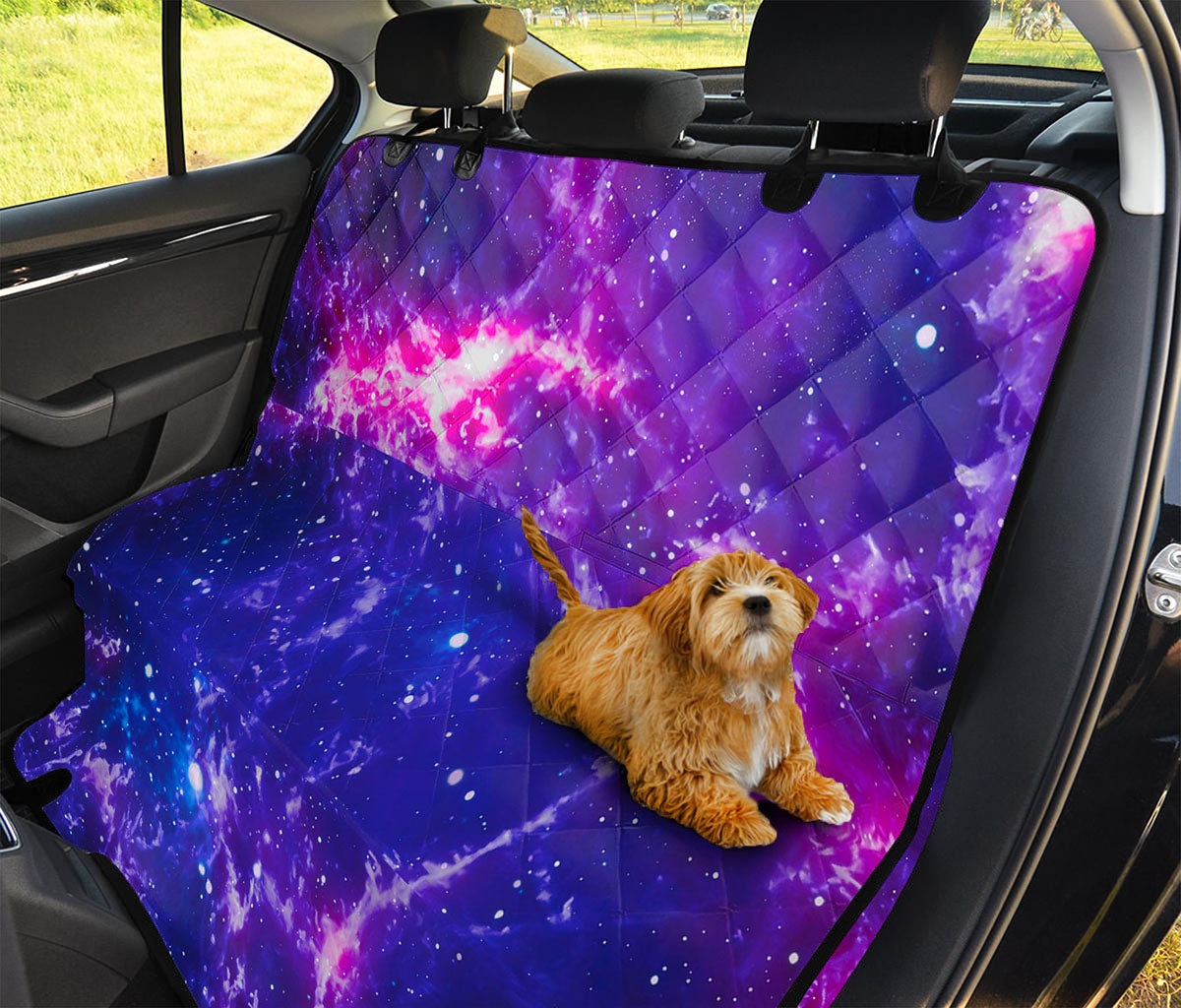 Dark Purple Universe Galaxy Space Print Pet Car Back Seat Cover
