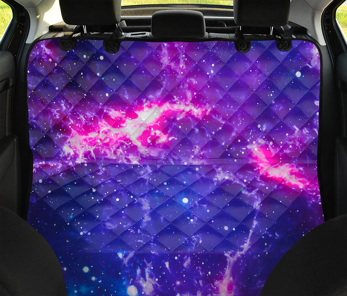 Dark Purple Universe Galaxy Space Print Pet Car Back Seat Cover