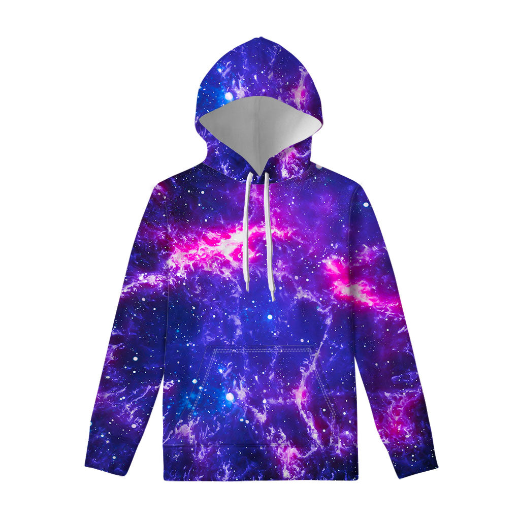 Dark Purple Universe Galaxy Space Print Pullover Hoodie