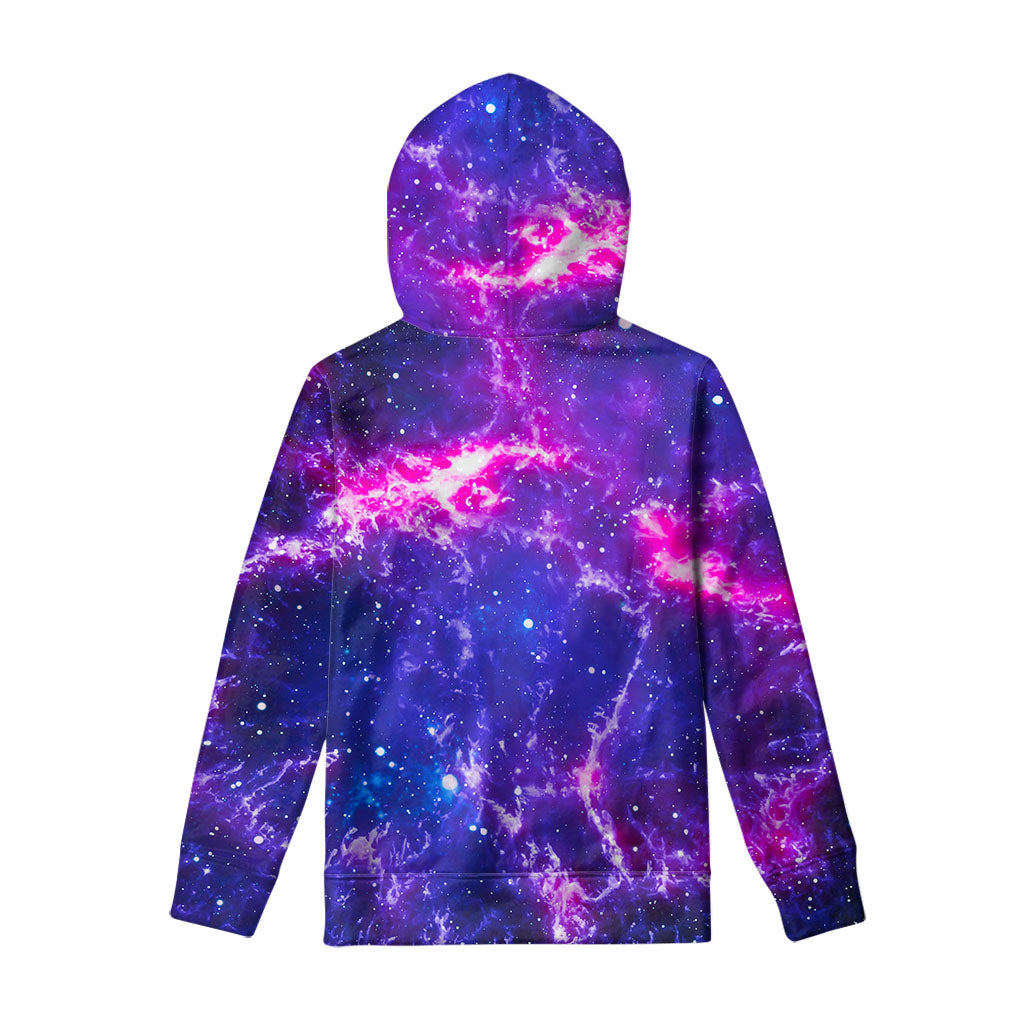 Dark Purple Universe Galaxy Space Print Pullover Hoodie