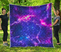 Dark Purple Universe Galaxy Space Print Quilt
