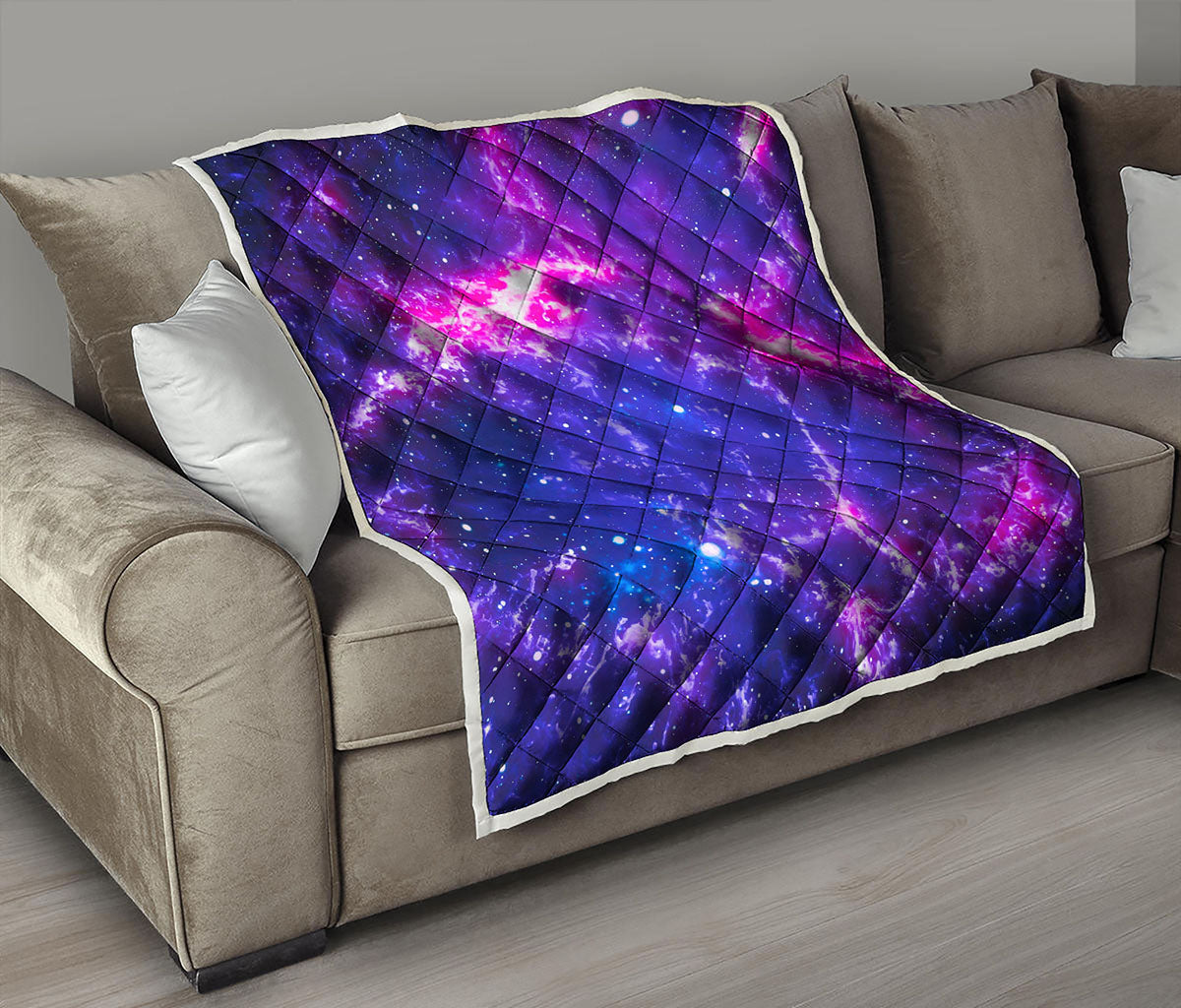 Dark Purple Universe Galaxy Space Print Quilt