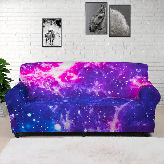 Dark Purple Universe Galaxy Space Print Sofa Cover