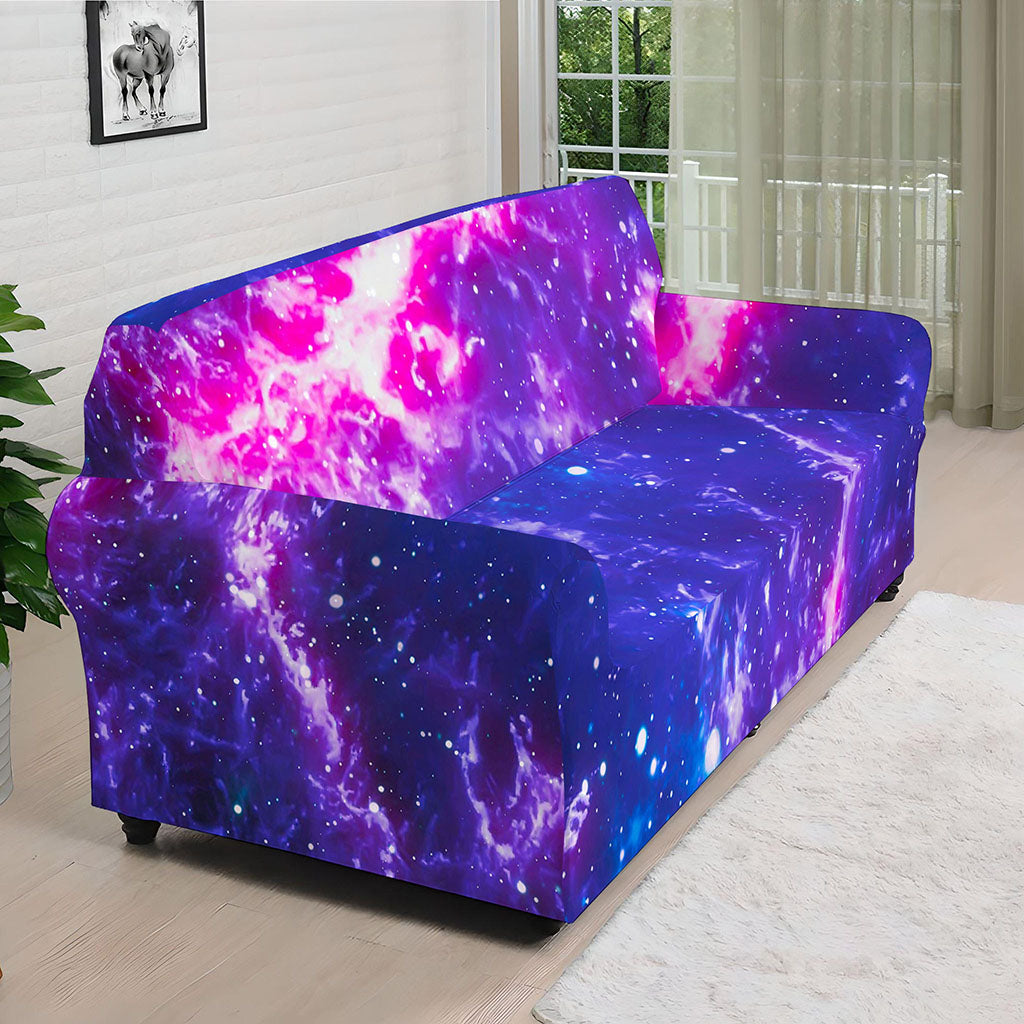 Dark Purple Universe Galaxy Space Print Sofa Cover