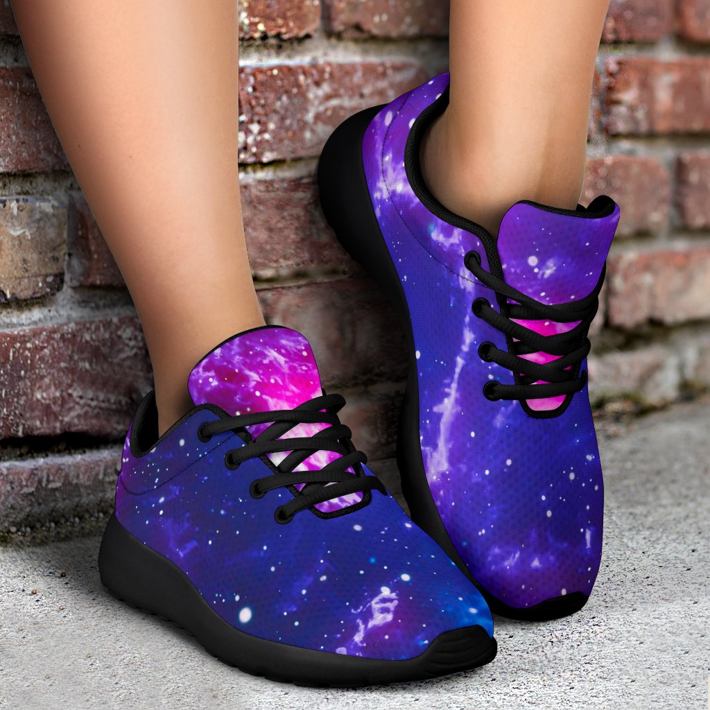 Dark Purple Universe Galaxy Space Print Sport Shoes GearFrost