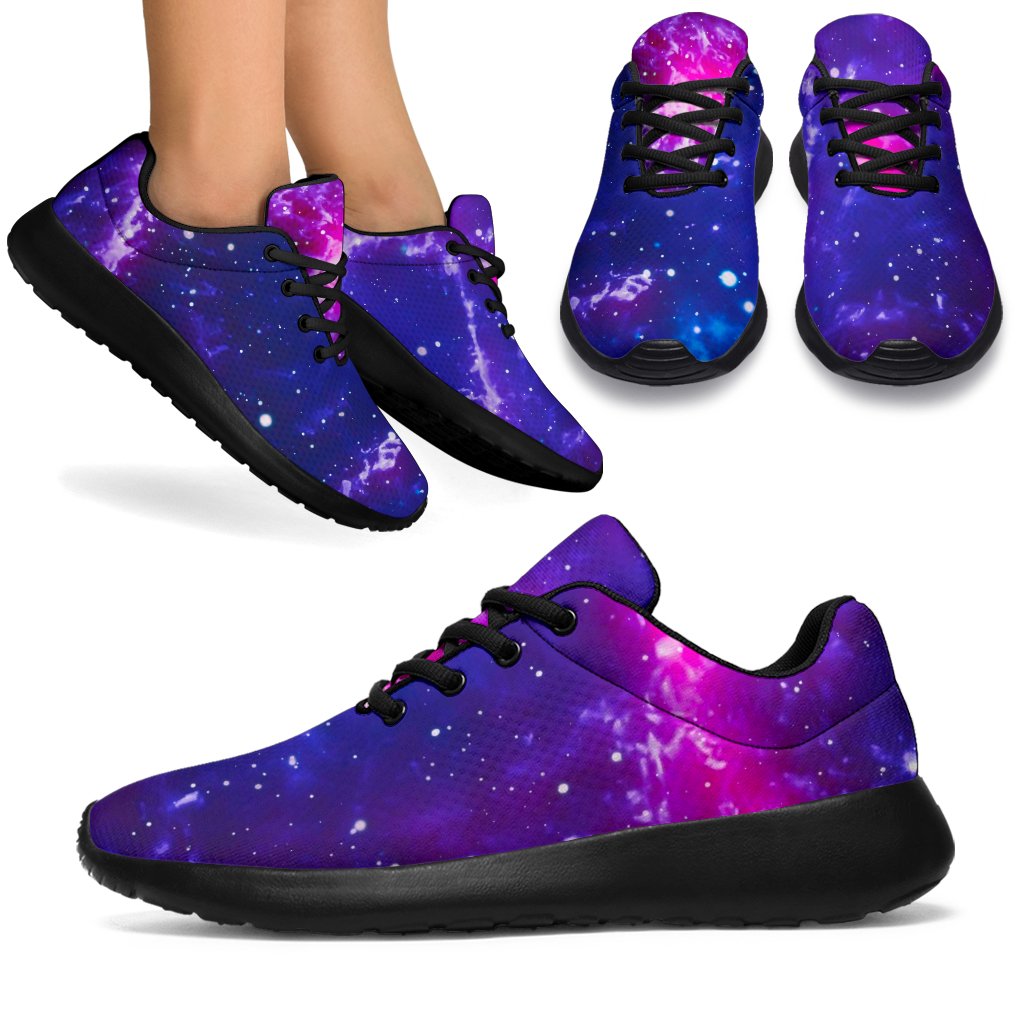 Dark Purple Universe Galaxy Space Print Sport Shoes GearFrost