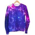 Dark Purple Universe Galaxy Space Print Women's Crewneck Sweatshirt