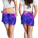 Dark Purple Universe Galaxy Space Print Women's Shorts