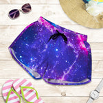 Dark Purple Universe Galaxy Space Print Women's Shorts