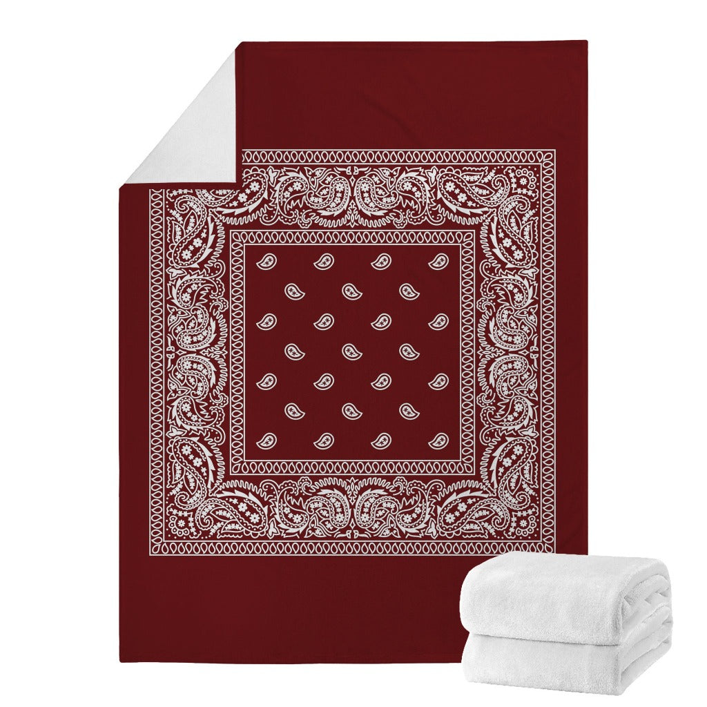 Dark Red Bandana Blanket