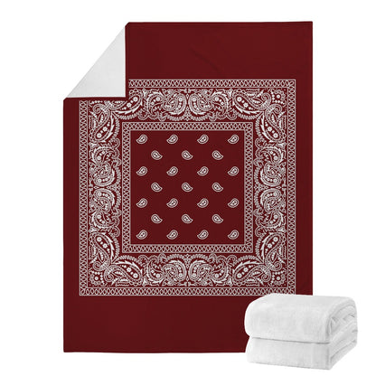 Dark Red Bandana Blanket