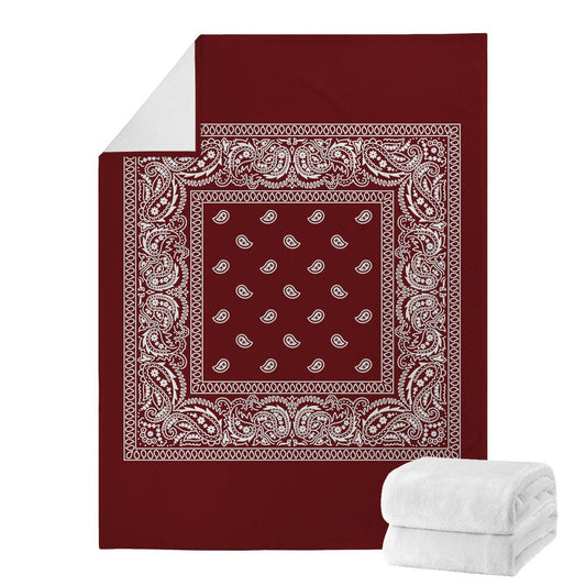 Dark Red Bandana Blanket