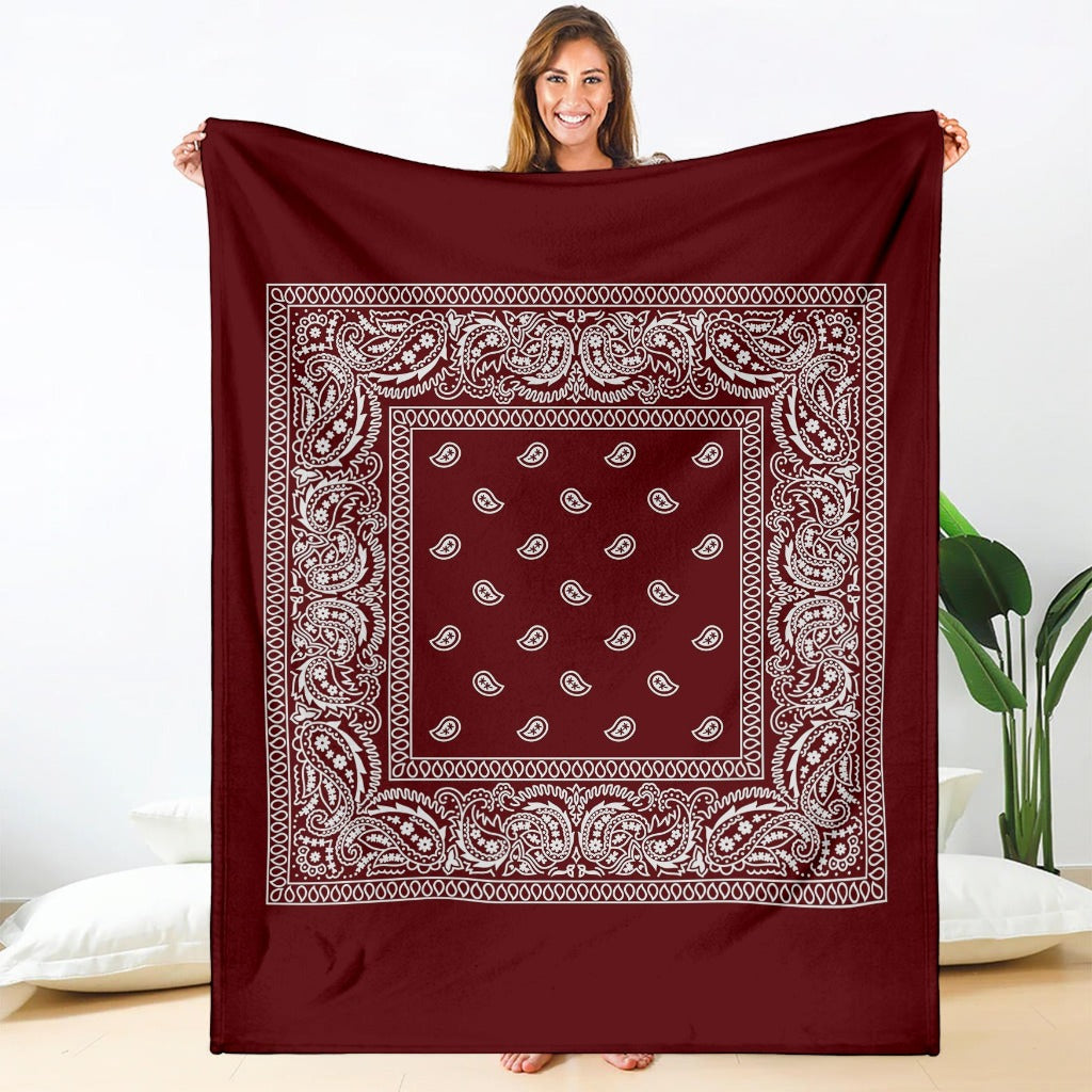 Dark Red Bandana Blanket