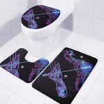 Dark Sagittarius Zodiac Sign Print 3 Piece Bath Mat Set