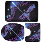 Dark Sagittarius Zodiac Sign Print 3 Piece Bath Mat Set