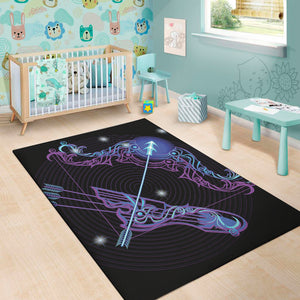 Dark Sagittarius Zodiac Sign Print Area Rug