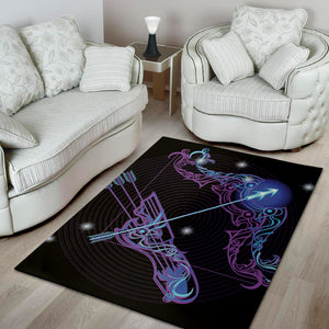 Dark Sagittarius Zodiac Sign Print Area Rug