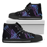 Dark Sagittarius Zodiac Sign Print Black High Top Shoes