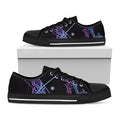 Dark Sagittarius Zodiac Sign Print Black Low Top Sneakers