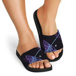 Dark Sagittarius Zodiac Sign Print Black Slide Sandals