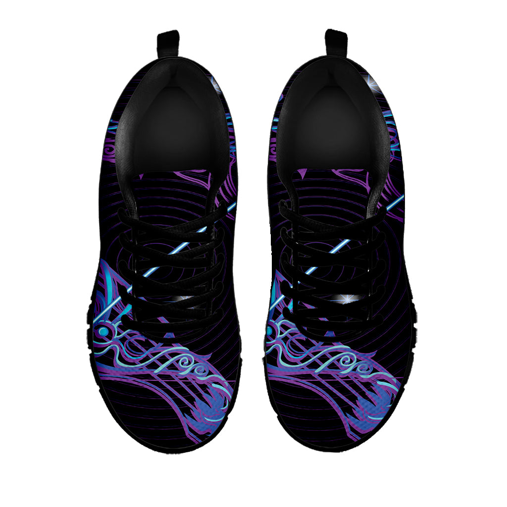 Dark Sagittarius Zodiac Sign Print Black Sneakers