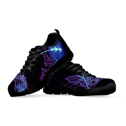 Dark Sagittarius Zodiac Sign Print Black Sneakers