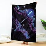 Dark Sagittarius Zodiac Sign Print Blanket