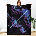 Dark Sagittarius Zodiac Sign Print Blanket