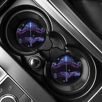 Dark Sagittarius Zodiac Sign Print Car Coasters