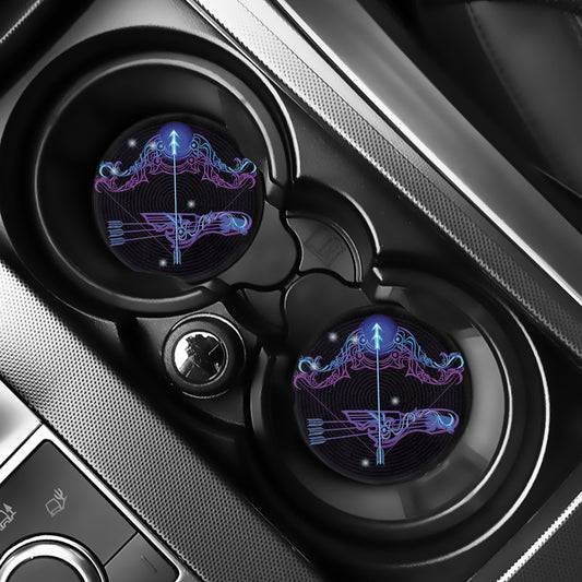 Dark Sagittarius Zodiac Sign Print Car Coasters