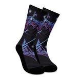 Dark Sagittarius Zodiac Sign Print Crew Socks