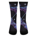 Dark Sagittarius Zodiac Sign Print Crew Socks