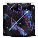 Dark Sagittarius Zodiac Sign Print Duvet Cover Bedding Set