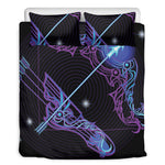Dark Sagittarius Zodiac Sign Print Duvet Cover Bedding Set