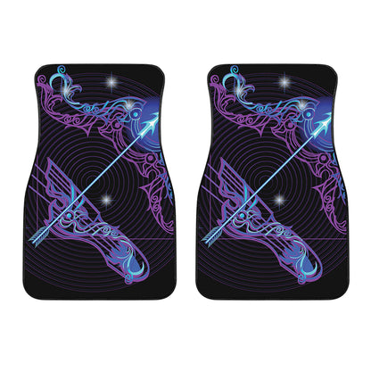Dark Sagittarius Zodiac Sign Print Front Car Floor Mats