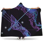 Dark Sagittarius Zodiac Sign Print Hooded Blanket