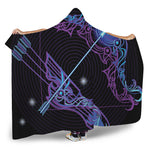 Dark Sagittarius Zodiac Sign Print Hooded Blanket