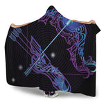 Dark Sagittarius Zodiac Sign Print Hooded Blanket