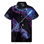 Dark Sagittarius Zodiac Sign Print Men's Short Sleeve Shirt