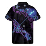 Dark Sagittarius Zodiac Sign Print Men's Short Sleeve Shirt