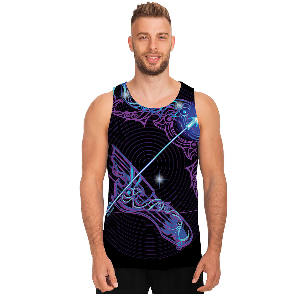 Dark Sagittarius Zodiac Sign Print Men's Tank Top